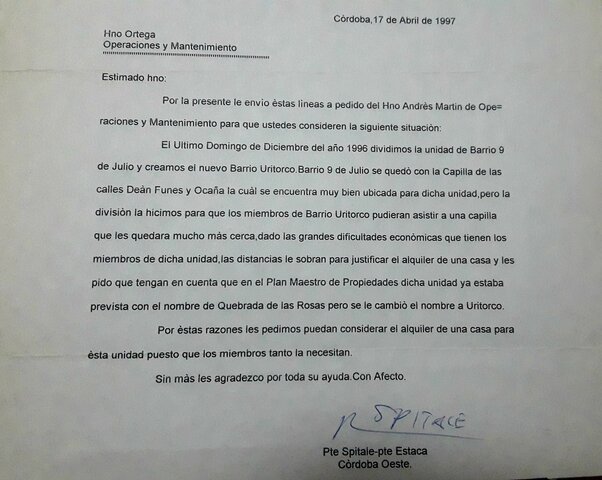 Se divide B° 9 de Julio y se crea B° Uritorco