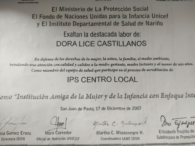 TRABAJO EN IPS- COLAVORACION CON LA UNICEF