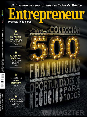 La revista Entrepreneur tituló a su edición especial 500 Franquicias en México.