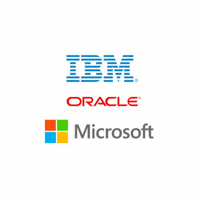 IBM, Microsoft y Oracle.
