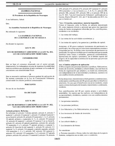Primera Reforma a la Ley de Concertación Tributaria