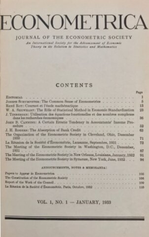 Aparece la revista Econométrica