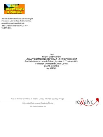 Una aproximación científica a la etnopsicología.