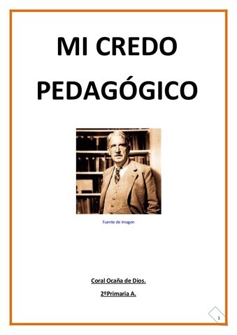 CREDO PEDAGOGICO DE DEWEY