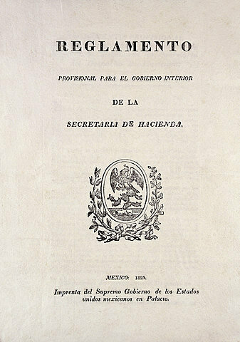 Reglamento Provisional para el Gobierno interior y Exterior de las Secretarías de Estado y del Despacho Universal