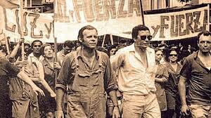 Movilización de campesinos ,obreros ,maestros .