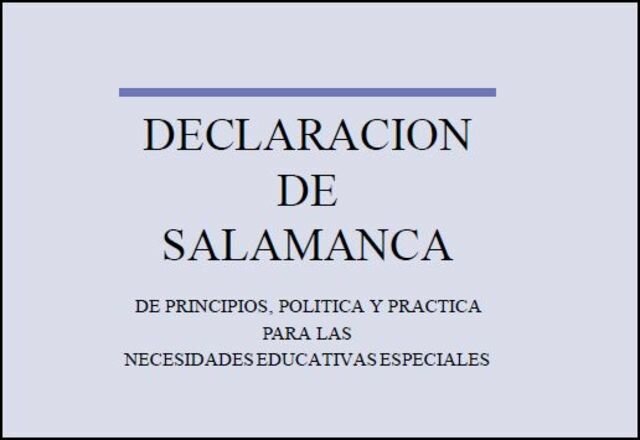 CONFERENCIA MUNDIAL SOBRE NECESIDADES EDUCATIVAS ESPECIALES.