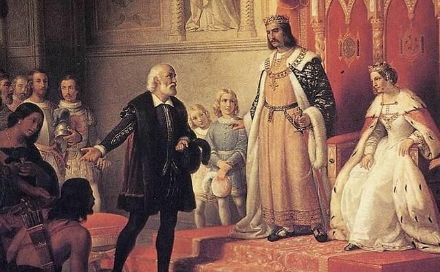 Cristobal Colon y la Reina de Castilla