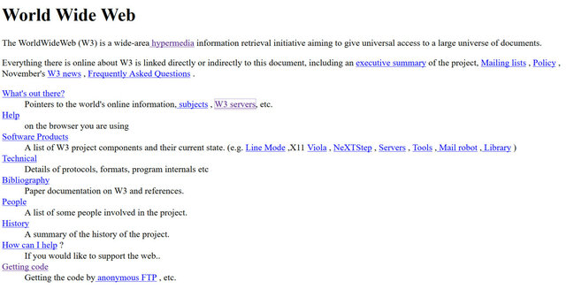Primera pagina web y primera versión de http.