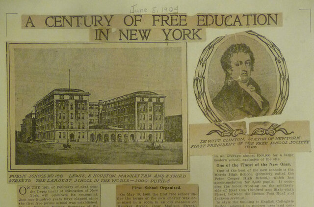 Formation of the New York Public School Society