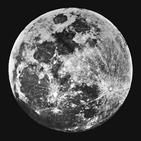 The first telescopic photograph of the Moon