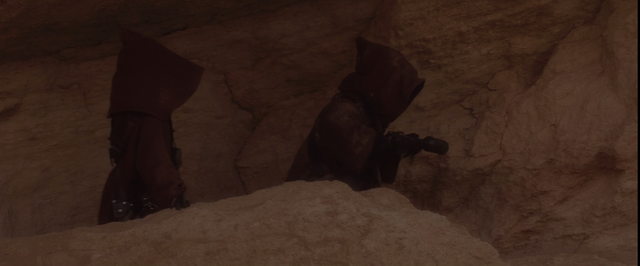 Droids are captured by Jawas