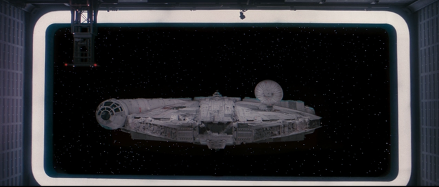 They Get Sucked into the Death Star, and they Land in it.