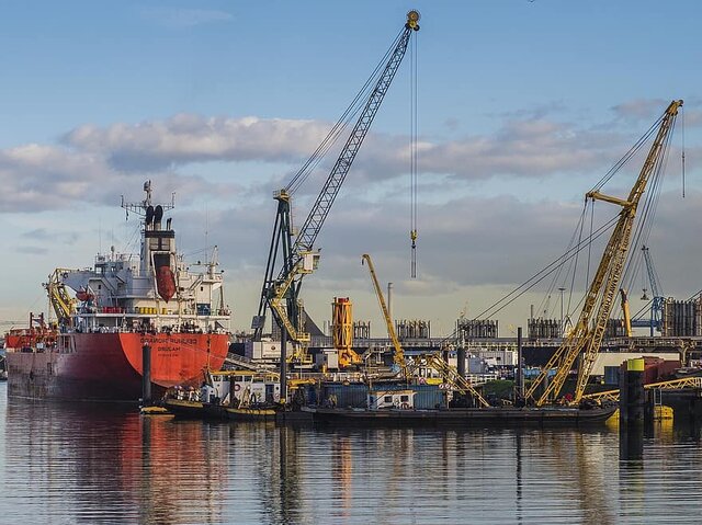Construcción del puerto de Waalhaven