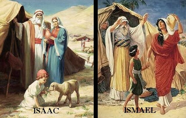 Nacimiento de Ismael e Isaac.