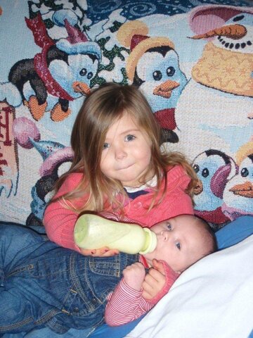 Feeding my baby brother