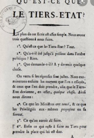 Abbe Sieyes, 'What is the Third Estate?'