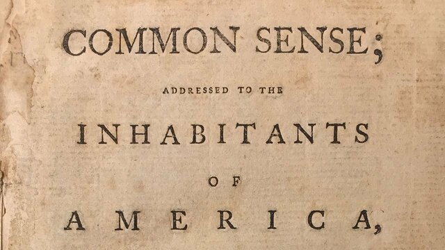 Common Sense is published by Thomas Paine