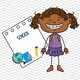 61580616 niña de dibujos animados icono estudiante de diseño de ilustración vectorial