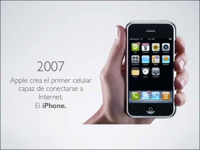 2007 Aparición del iPhone y populariza la web móvil.