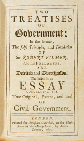 John Locke publishes his Second Treatise of Civil Government