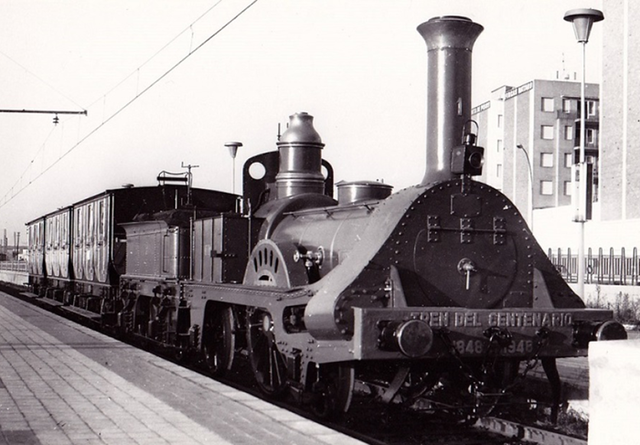 First steam locomotive in the Iberian Peninsula.
