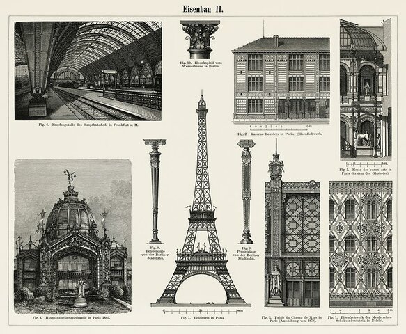 The Eiffel Tower, a sample of the iron architecture of the s. XIX