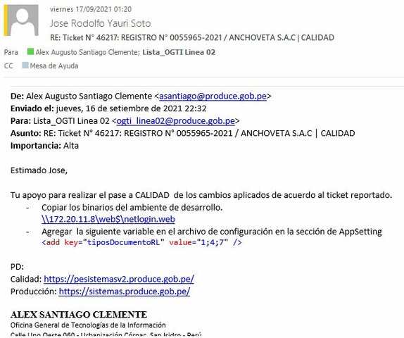 Ticket 46341: RE: Ticket N° 46217: REGISTRO N° 0055965-2021 / ANCHOVETA S.A.C | PRODUCCION