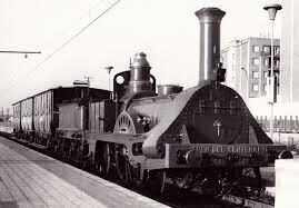 First steam locomotive in the Iberian Peninsula