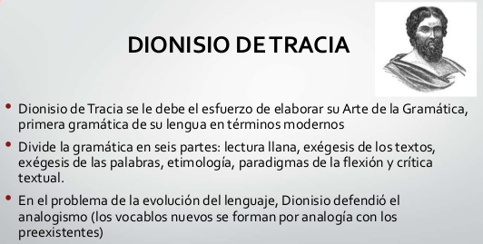 LA GRAMÁTICA DE DIONISIO DE TRACIO