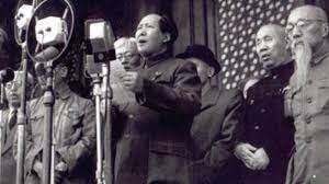 The People's Republic of China is proclaimed, with Mao (president)