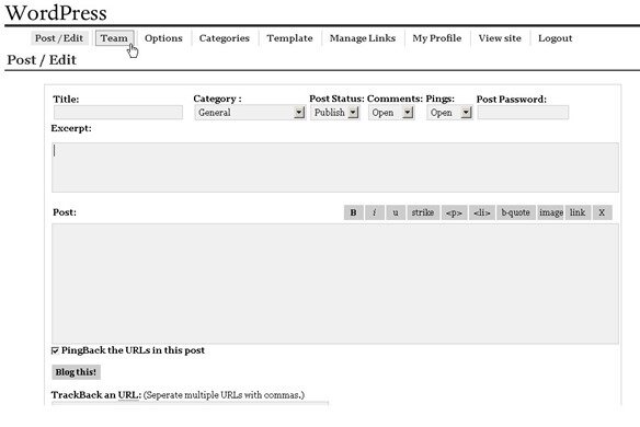 Primera versión de WordPress