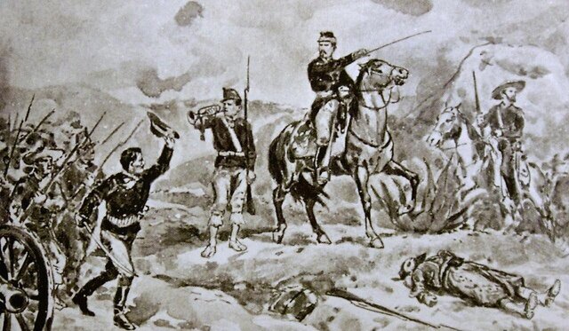 Porfirio Díaz participa en la batalla de Puebla