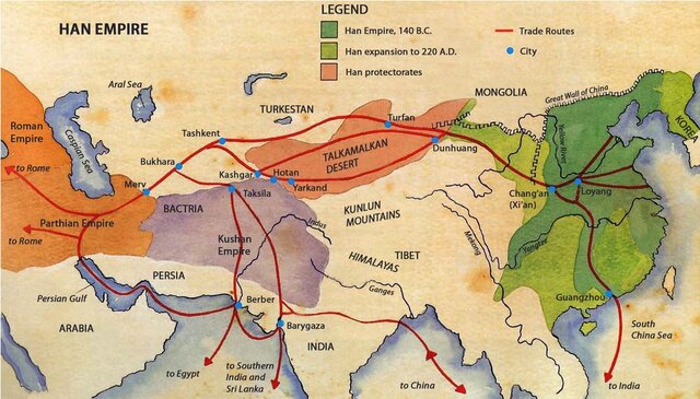 The Silk Road connects with Europe