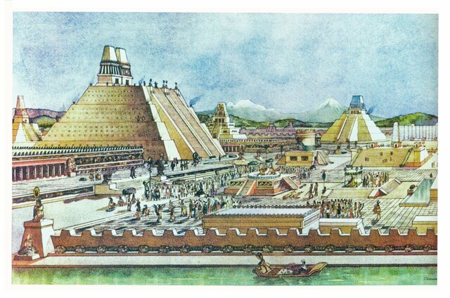 Llegada al lago de Texcoco