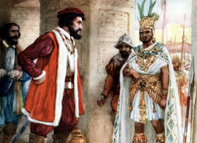 Encuentro entre Moctezuma y Cortés