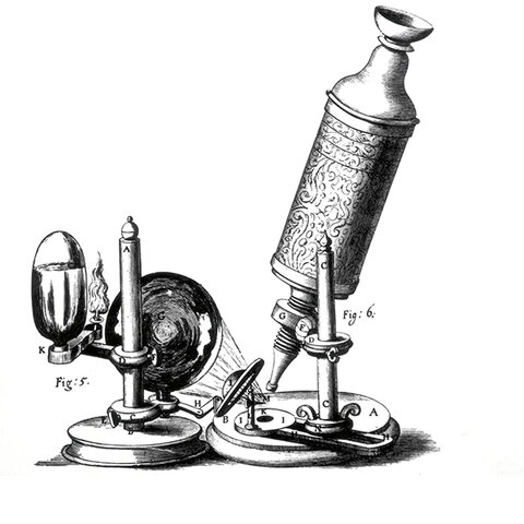 Invención del microscopio en 1590