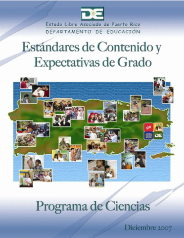Estándares de Contenido y Expectativas de Grado Programa de Ciencias