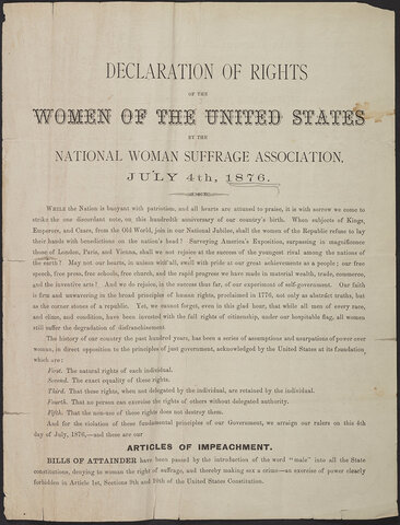 Introduction the Woman Suffrage Amendment into Congress