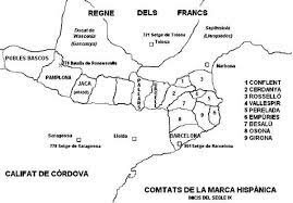 Configuració de la marca Hispànica i organització del terriotri en comtats.