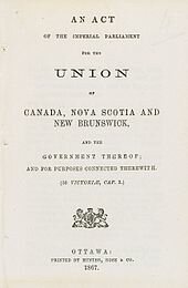 The Constitution Act creates Dominion of Canada