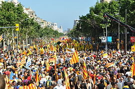 Manifestació contra la retallada de l'Estatut de 2006 pel Tribunal Constitucional, a Barcelona, sota el lema 'Som una nació. Nosaltres decidim' (juliol)