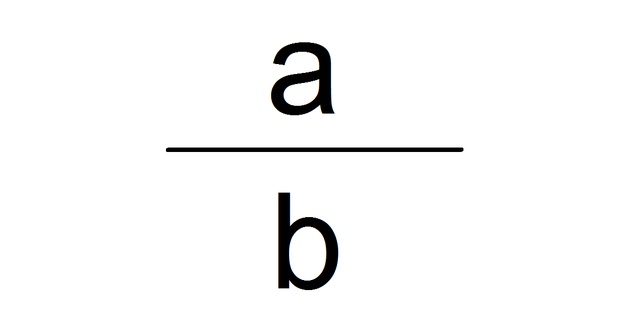 División con barra horizontal y diagonal