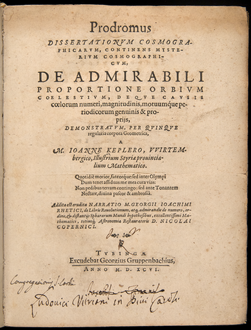 Mysterium Cosmographicum (Precursor de los ensayos cosmológicos) creado por Johannes Kepler