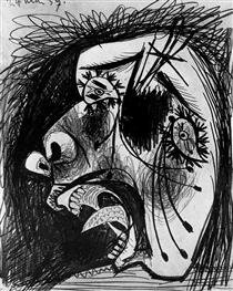 head of crying woman