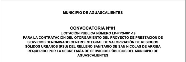 Lanzamiento de la convocatoria de licitación pública del proyecto