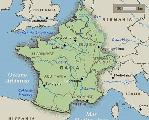 Invasión de Galia por pueblos germánicos.