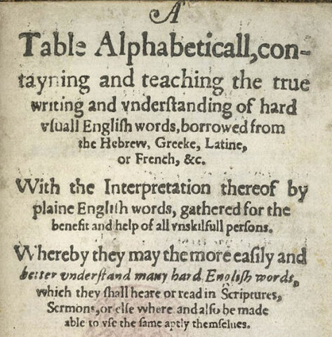 "A Table Alphabeticall"