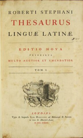 First fascicle of Thesaurus linguae Latinae