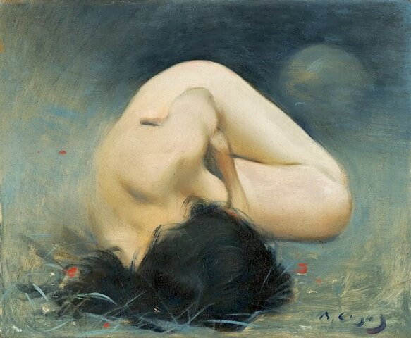 Desnudo femenino en escorzo